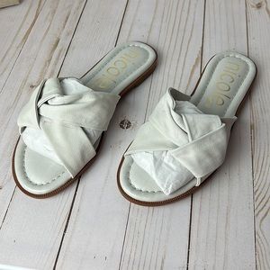 Elegant White Sandals Nicole Effie, beach, vacation, white sandals, flat